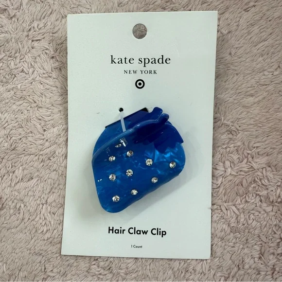 Kate Spade x Target Strawberry Blue Hair Claw Clip with Rhinestones - Picture 4 of 4